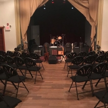 Beautiful stage set up on the floor for AndersonBurko tonight. Doors at 7, music at 8, tickets are $20. Come join us won’t you?